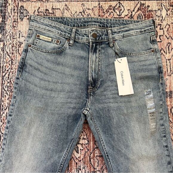 Calvin Klein NWT Skinny Fit Jeans Size W33 L30 Medium Blue Wash - Picture 6 of 14